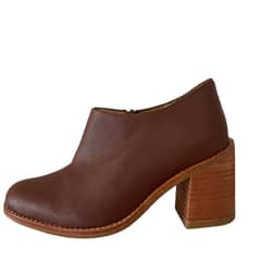 TACONES FABEL - Botín Mujer Cuero Café Modelo Laura
