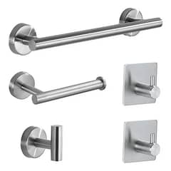 AIZO - Plata Set De 5 Accesorios De Baño Acero Inoxidable