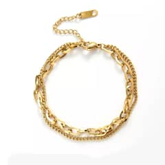 LUXURYJOYAS - Pulsera Mujer Con Baño De Oro 18kt Asimetrica