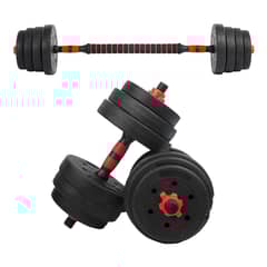 ATLETIS - Set de Mancuernas y Barra 20 Kg 2 en 1 Negro