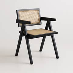 KLIK - Silla Sitial Butaca Chandigarh Madera Rattan Negra