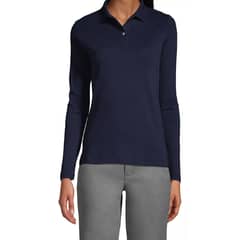 90 GRADOS - Polera Manga Larga Pique Azul Marino Para Mujer