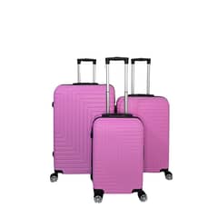 GENERICO - Set 3 Maletas Rigidas Ruedas 360- Rosado pastel L