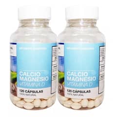 NATURAL FARM - Calcio + Magnesio + Vitamina D Nf 2 Frascos 240 Capsulas 2x120