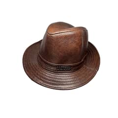 L LUXHER - Sombrero de cuero genuino gorro lujo LUXHER mod Ámsterdam