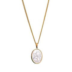 LUXURYJOYAS - Collar Exclusivo Medalla De Ángel Oro 18kt laminado