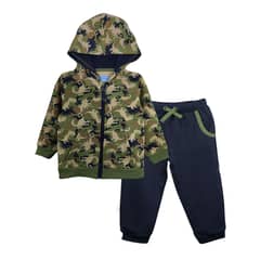 PUMUCKI - Conjunto De Buzo Estampado MIlitar Para Bebé Niño Verde