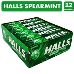 HALLS - Verde - Sabor Menta Verde Spearmint (Caja Con 12 Uni)