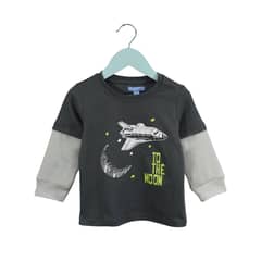 PUMUCKI - Polera Manga Larga Space Gris Niño