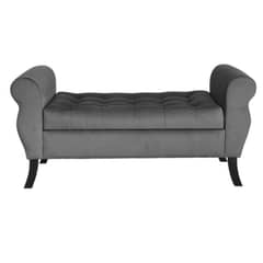 GENERICO - Banqueta Baúl Diva Color Gris Oscuro