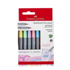 FABER-CASTELL - Marcador Permanente Multimark Plus 5 colores pastel