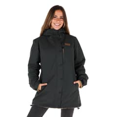 BUFFALO CHILE - Parka Impermeable Camaleon Negro - Mostaza Jaspeado Mujer