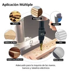 AIZO - 6 Broca Piloto Avellanador 5 /6 /8 /10 /12mm +llave Allen
