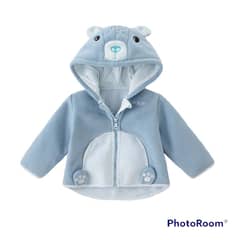 ANGO - CHAQUETA DE POLAR BEBES OSO CELESTE