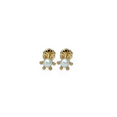 MODAS LILLO - Aro Bebé Abridor Pistilo perla Oro 18k Joyas