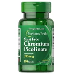 PURITANS PRIDE - Picolinato de Cromo 200mcg 100 Tabletas Vegana
