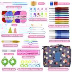 AIZO - Set Con Estuche Crochet Silicona Accesorios Para Tejer