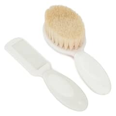 PUMUCKI - Set De Cepillo Y Peine Natural Orgánico Blanco