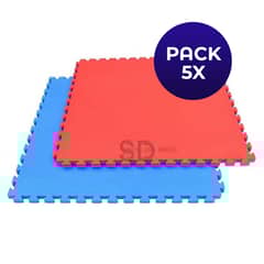 SDFIT - Pack 5x Tatami 3,0 cm grosor - 100 x 100 cm - Rojo Azul