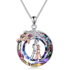 GENERICO - Collar mamá hija cristal plata 925 regalo