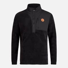 HAKA HONU - Poleron Hombre Porteador 1/4 Zip Negro
