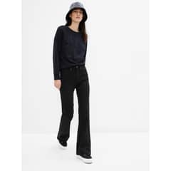 GAP - Jeans Flare Tiro Alto Black Wash Negro