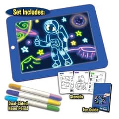 GENERICO - Pizarra De Dibujo Mágico Luz Led Plumones Colores