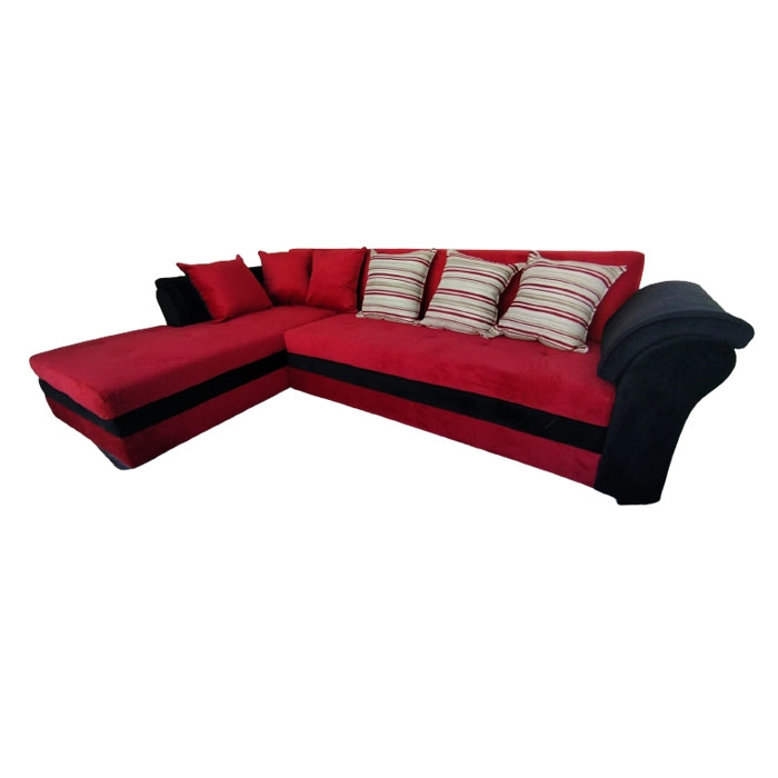 SECCIONAL FELPA MUSTANG GRANDE IZQUIERDO BURDEO BRAZO FELPA NEGRO