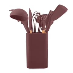 HAUSROLAND - SET UTENSILIOS SILICONA MADERA