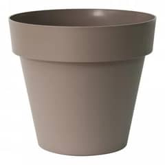 EURO3PLAST - Macetero de plástico con plato, 100 cm de diámetro, color Toupé