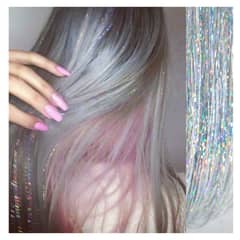 FLOWER SECRET - Mechas o Visos Sintéticos Holograficos Glitter para el Cabello