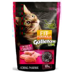 DRAG PHARMA - Snack Para Gatos Galletas Sabor Cangrejo Fit Formula 100g