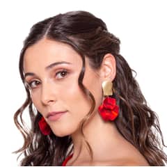 MARIA PASKARO - Aros para Mujer Aros palena rojo maría paskaro