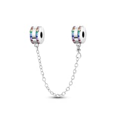 SILVER HEART - Charm Cadena Circones Coloridos en Plata Fina 925
