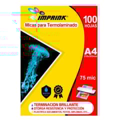 IMPRINK - 100 Micas Para Termolaminadora Plastificadora A4 75 mic