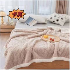GENERICO - Frazada de Polar - Manta termica 2 plazas Beige
