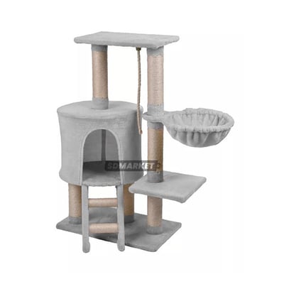 Imagen 2 del producto Rascador Casa de Gato Color Gris 96 cm Sisal Mod KMB004…