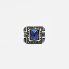 ROSETT - Anillo cuadrado con circones a los lados Plata 925