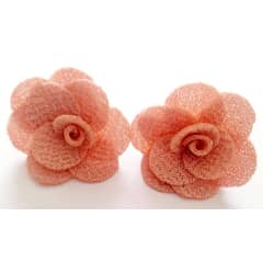CATHALIFAUDJOYAS - Aros flor tela topes