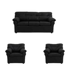 MUEBLES AMERICA - Living América 311 Cuero Auris Negro