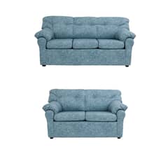 MUEBLES AMERICA - Living América 32 Cuero Auris Azul Claro