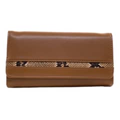 MAILEA - Billetera grande tapa c/piton mujer tostado