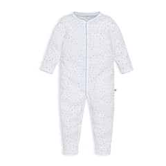 POMPON PIMA - Enterito Pijama bebé - Algodon Pima - Corazones Celestes