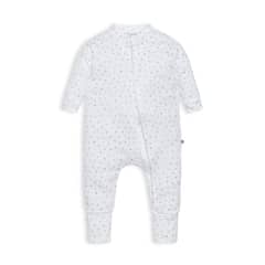 POMPON PIMA - Enterito Pijama bebé - Algodon Pima - Zipper - Corazones Celestes