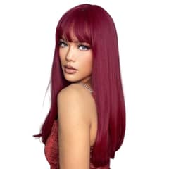 LUXURYJOYAS - Peluca De Encaje Pelo fibra natural Rojo2