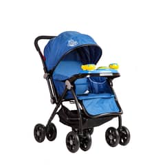 BEBESTAR - Coche cuna con cambio de manillar con juguete musical blue