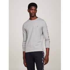 TOMMY HILFIGER - Polera Essential Flag Logo Gris