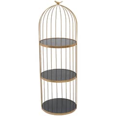 MALLORCA - Repisa Decorativa Pajarito Gold 3 Niveles