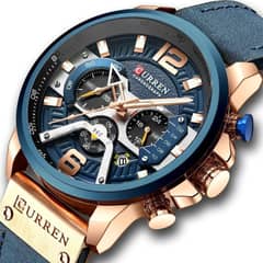 CURREN - Reloj Hombre Pulsera De Cuero Con Cronógrafo 8329
