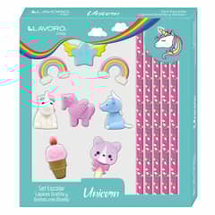 LAVORO - Set Regalo Escolar Lápices Grafito y Gomas